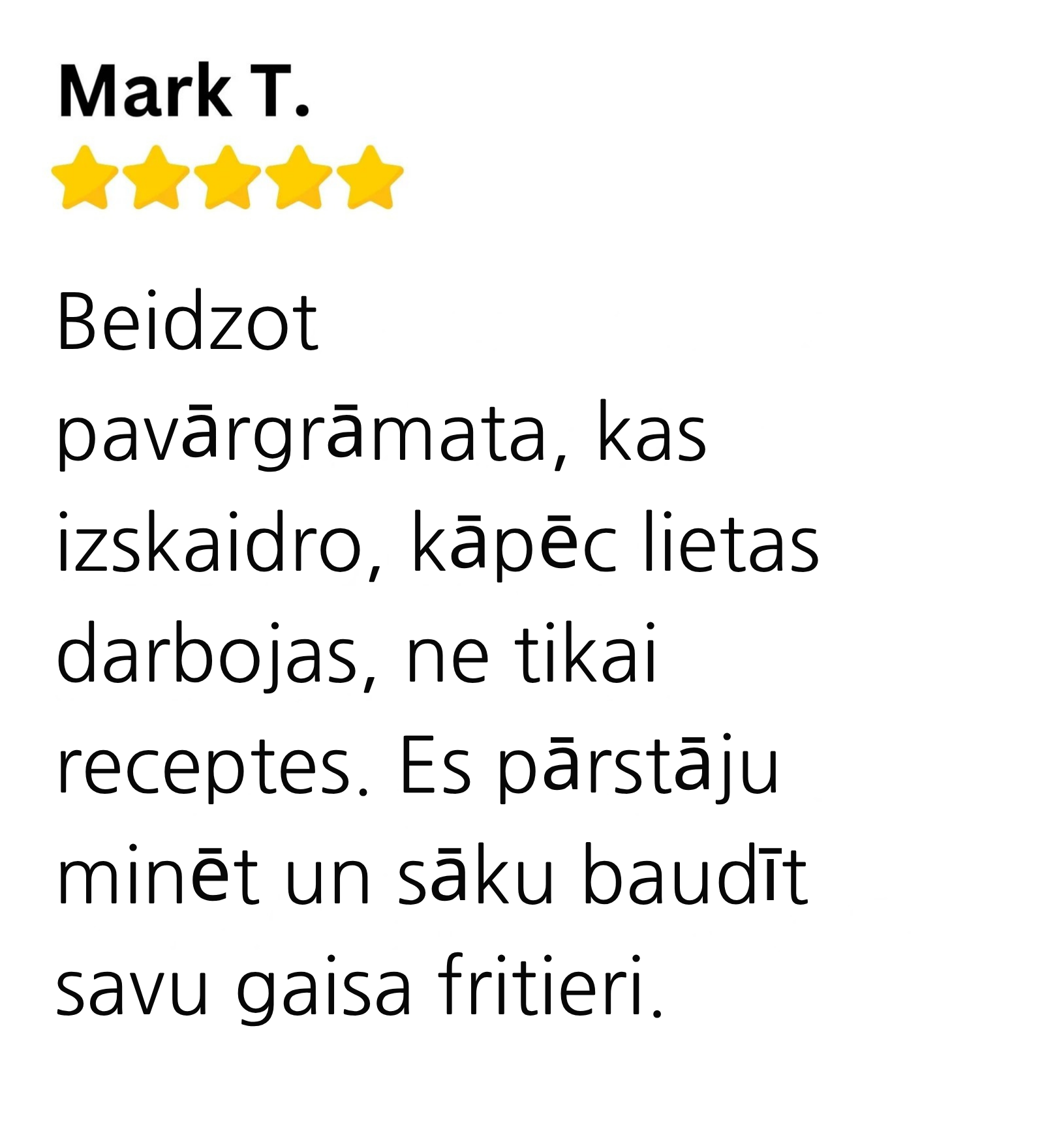 Customer review 1