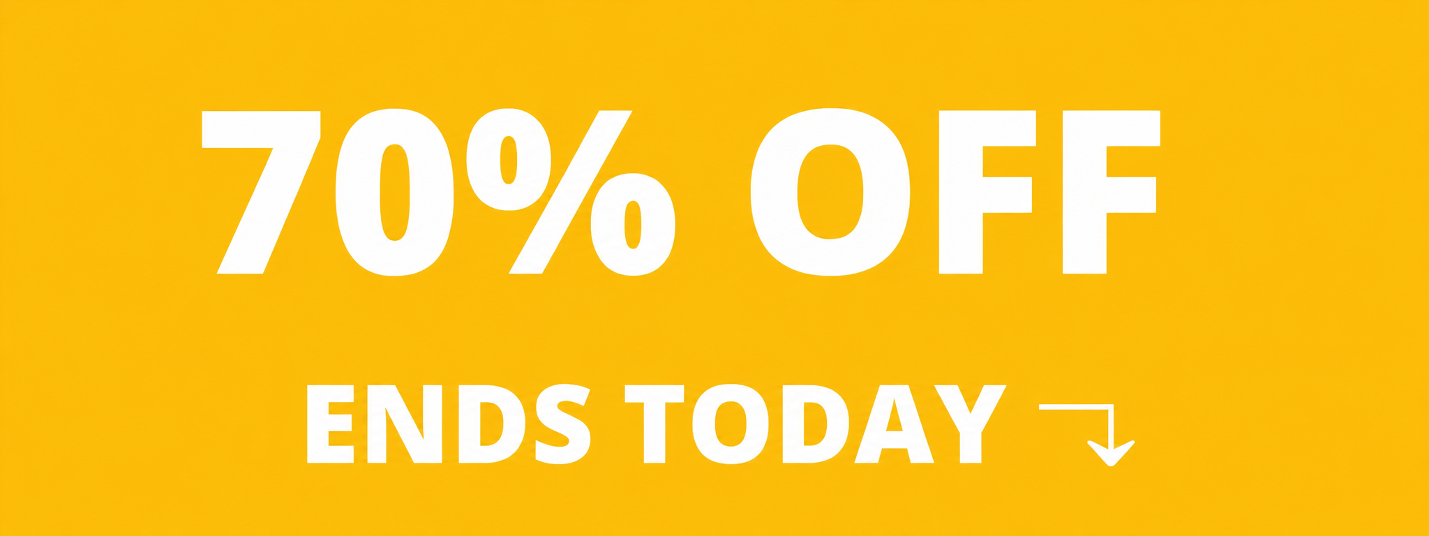 70% off banner