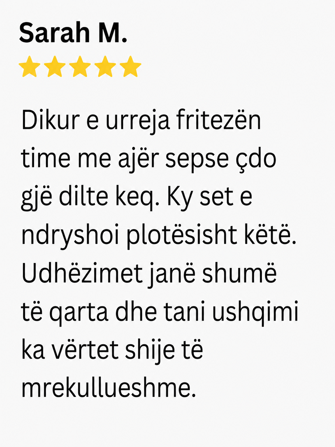 Customer review 1