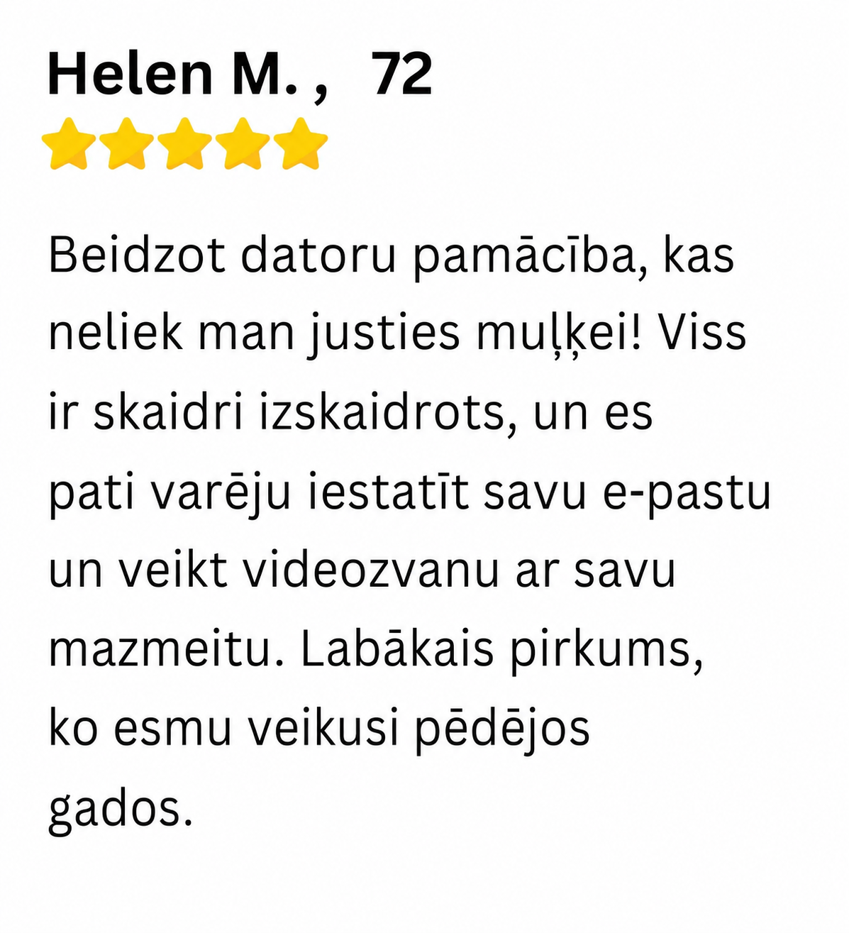 Klientu atsauksme